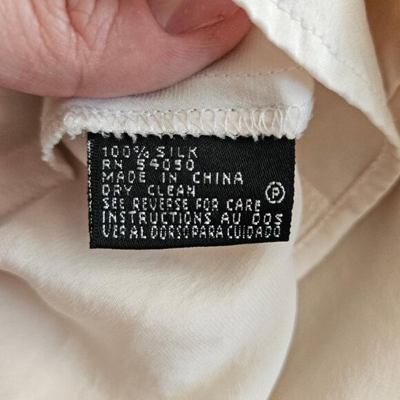 KASPER Off-White 100% Silk Blouse Size 6 - Picture 5 of 5